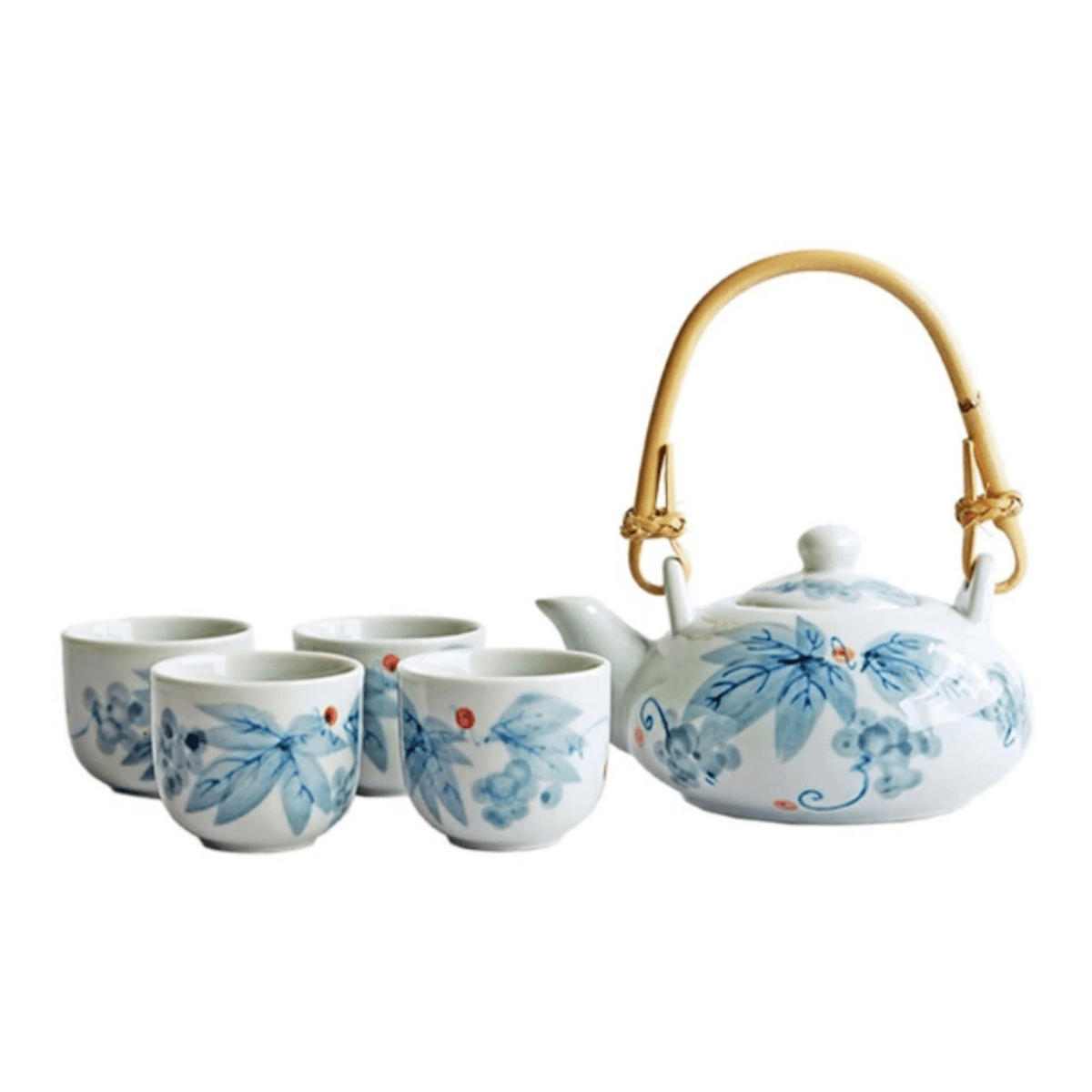 JDZ 4 cups 1 Tea pot Blue Grape - J Mart