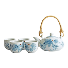 JDZ 4 cups 1 Tea pot Blue Grape - J Mart