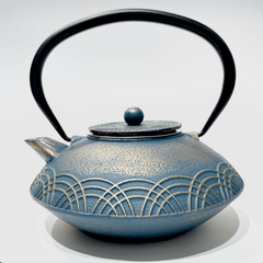 Cast Iron Teapot-Blue Seigaiha - J Mart
