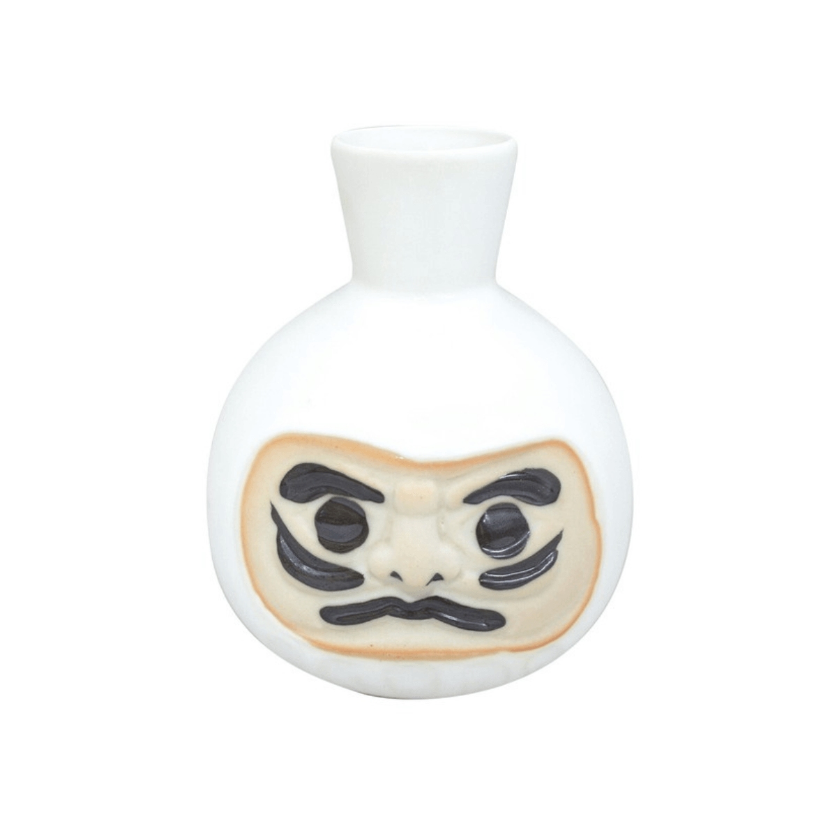 Sake Flask Daruma WHITE Health Luck - J Mart