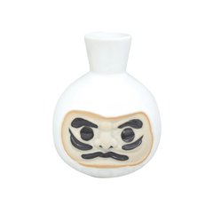 Sake Flask Daruma WHITE Health Luck - J Mart