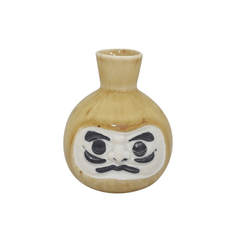 Sake Flask Daruma Brown home Luck - J Mart