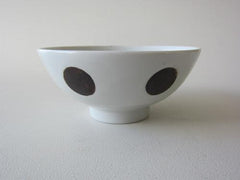 Cream Powder Blown Large Polka Dot Extra Large Rice Bowl