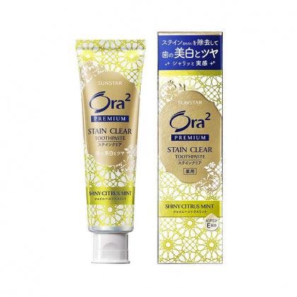 Sunstar Ora 2 premium stainclear paste shiny citrus mint 100g - J Mart