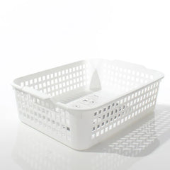 Stock Basket Wide White - Shallow