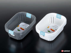 NAKAYA Stackable Drain Colander - 2 Pack (Grey & White)