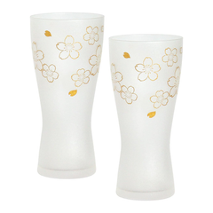 ISHIZUKA ADERIA sakura frothing beer glass set 415ml*2