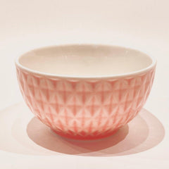 Pink mesh-carved tea bowl