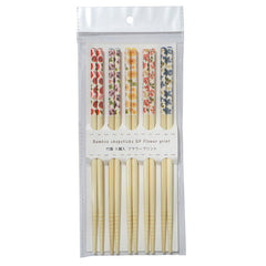 Bamboo Chopsticks flower print 5p 22.5cm