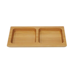 2-compartment bamboo dish