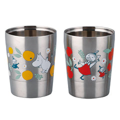 Moomin Stainless Steel Pair of Double Tumblers set 260ml (Moomin & Little My)