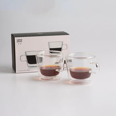 180ml Double walled glass coffee cup - J Mart