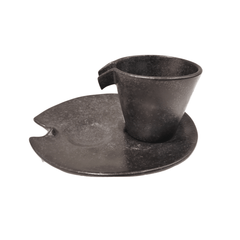 Ceramic Silver black sizuru saucer - J Mart