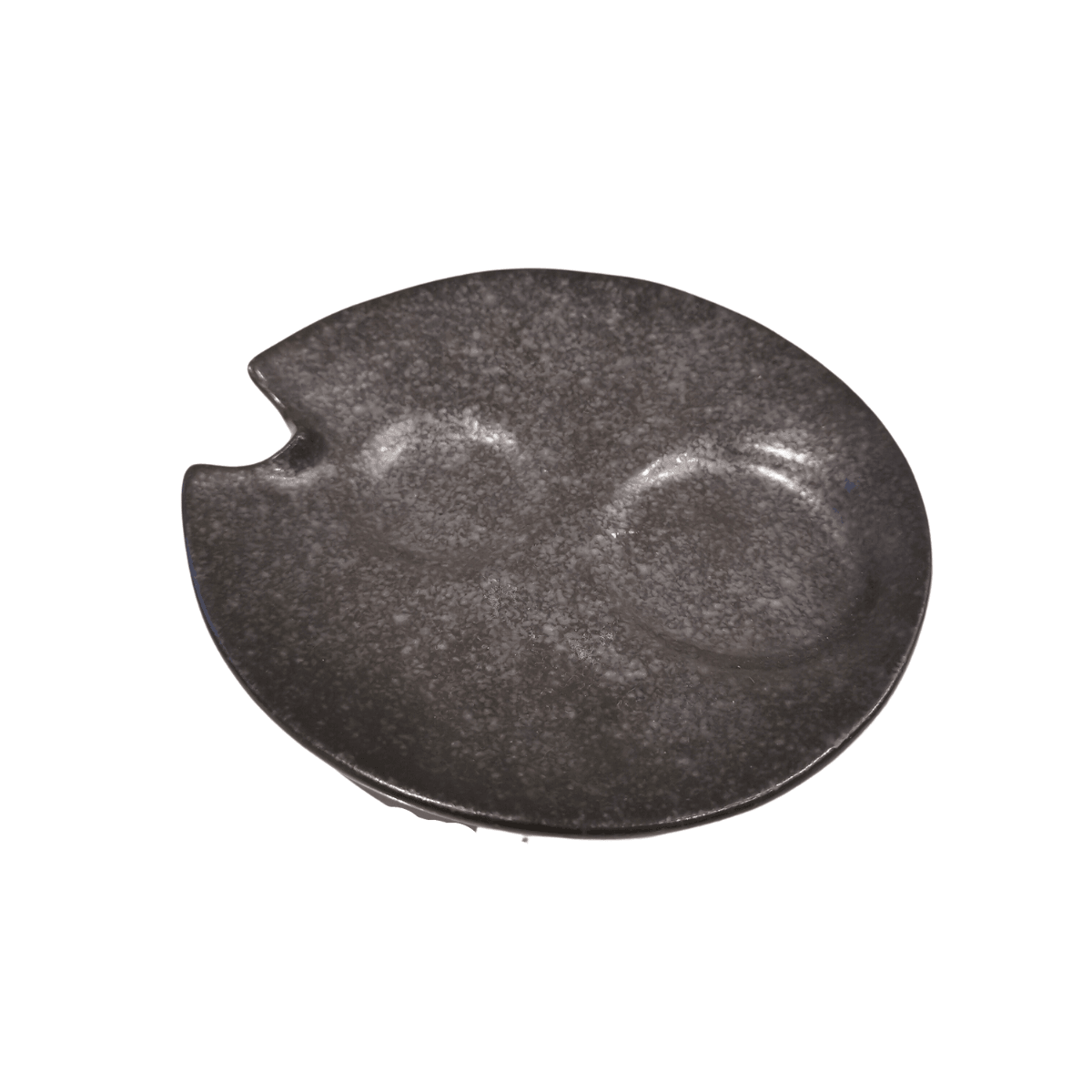 Ceramic Silver black sizuru saucer - J Mart