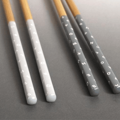 Letter bamboo chopstick set 33cm 2 pieces - J Mart