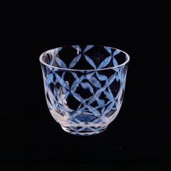 Hirota Taisho Roman glass cold tea connecting lattice 140ml - J Mart