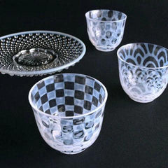 Hirota Taisho Roman glass cold tea wave 140ml - J Mart