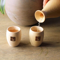 HINOKI SAKE Cup Round shape - J Mart