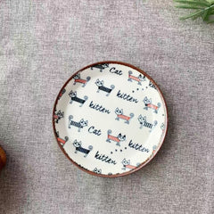 Cat Pattern Ceramic Plate 14cm