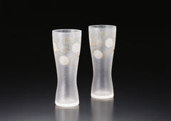 Ishizuka Sakura Frothing Beer Glass L Pair Sakura - J Mart