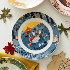 Moomin Four Seasons Plate - Single Plate (Winter/Night Party)