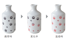 White Daruma Pattern Sake Bottle