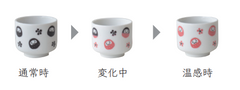 White Daruma Pattern Sake Cup with Sakura