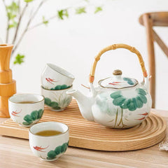JDZ 4 Cups 1 Tea Pot Red Fish