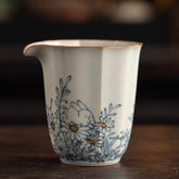 Blue and White Ceramic Pouring Pitcher – Hand-painted Fair Cup Series