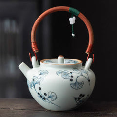 Blue and White Ceramic Teapot – Hand-painted Traditional Series