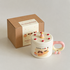Happy All The Time Ceramic Mug – Cute Cat and Dog Edition