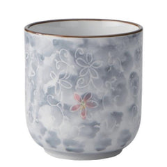 Grey Flowers Teacup - J Mart
