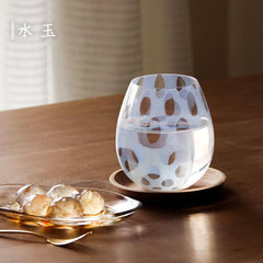 Hirota Taisho Roman glass flower bud polka dots 200ml - J Mart