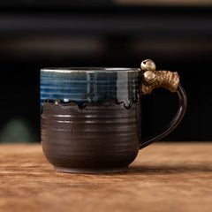 Coffee Cup With Small Bell blue/grey