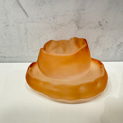 Glass Tea Cup with Plate ORANGE