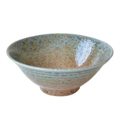 Mottled Ceramic Bowl - Grey & Blue Glaze (Shallow)