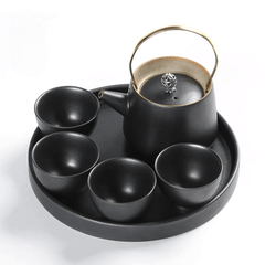 JDZ 4 cups 1 pot with travel bag Gold Handle - J Mart