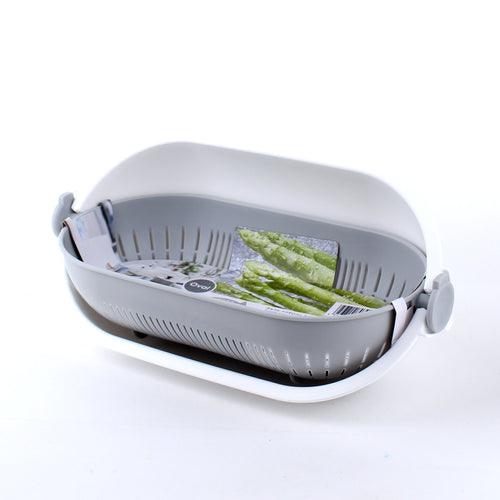 Spin Wheel Oval Colander (Gray) - J Mart