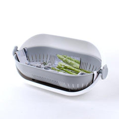 Spin Wheel Oval Colander (Gray) - J Mart