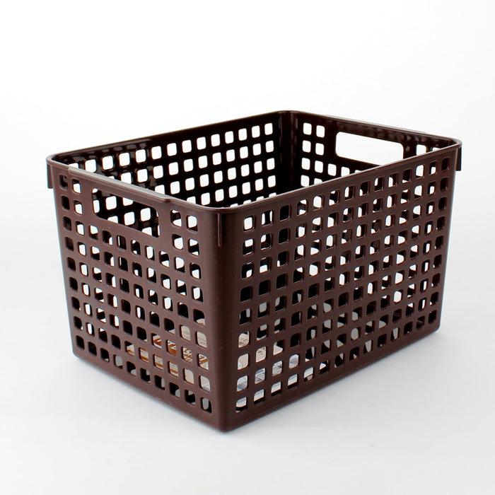 Brown Mesh Storage Bin Basket (19x26x15cm) - J Mart