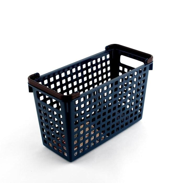Basket-w/Handles Navy 12.5x26x16.5cm - J Mart