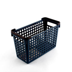 Basket-w/Handles Navy 12.5x26x16.5cm - J Mart