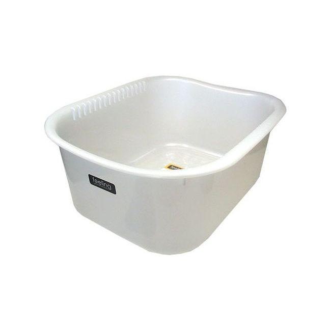 Inomata Chemical Washing Tub Feeling Square 35cm Width Pearl White - J Mart