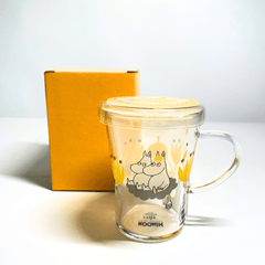 MOOMIN heat-resistant teamate glass mug with tea strainer 300ml - J Mart