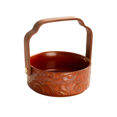Pastry Plate With Handle brown