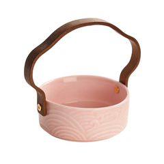 Pastry Plate With Handle pink