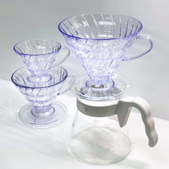 Hario V60 coffee dripper 02 clear plastic for 1-4 cups - J Mart