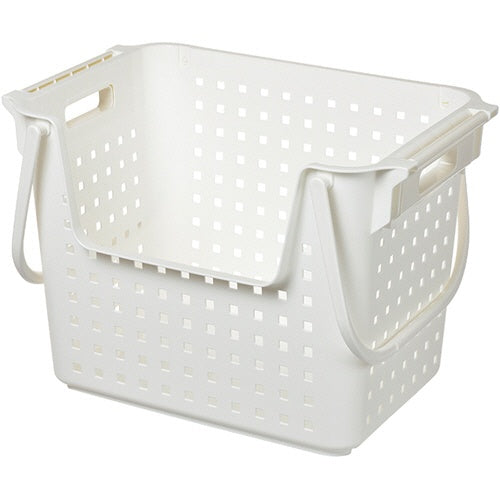 Stackable Wide Basket white