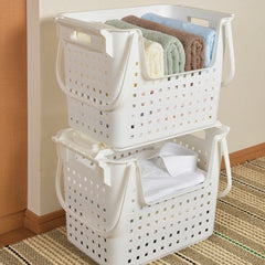 Stackable Wide Basket brown