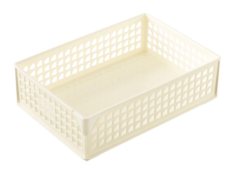 Cute Stackable Basket wide ivory